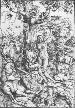 Lucas Cranach the Elder Painting - Adam And Eve 1509 Renaissance Lucas Cranach the Elder